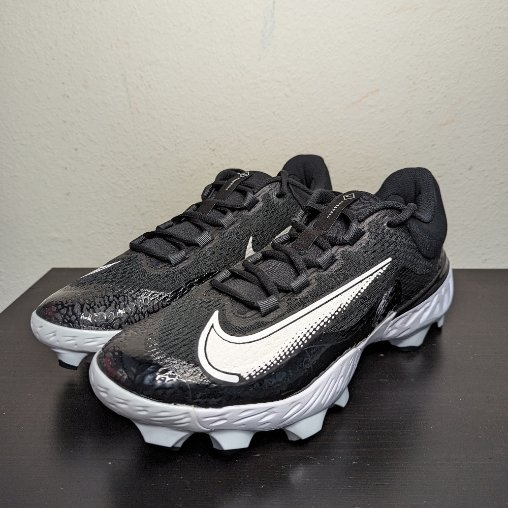 Mens Nike Alpha Huarache Elite 4 Low MCS Black White FD6221-001 Baseball